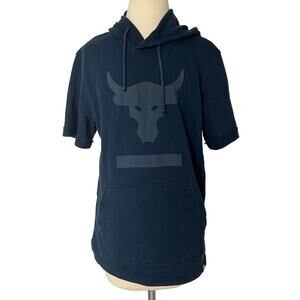 Under Armour Project Rock Small Terry Short Sleeve Hoodie Blue